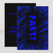 Teenage Boy Black Party Uitnodigingen (Voorkant / Achterkant)