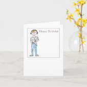 Teenage boy music Carte d'anniversaire (Fleur jaune)