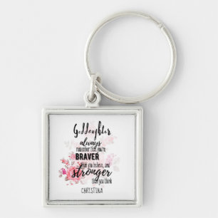 Teenage GODDAUGHTER Motivatie Citaat Floral Sleutelhanger