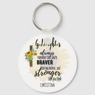 Teenage GODDAUGHTER Motivatie Citaat Zonnebloemen Sleutelhanger