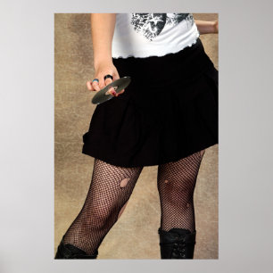 Teenager die een cd vasthoudt poster