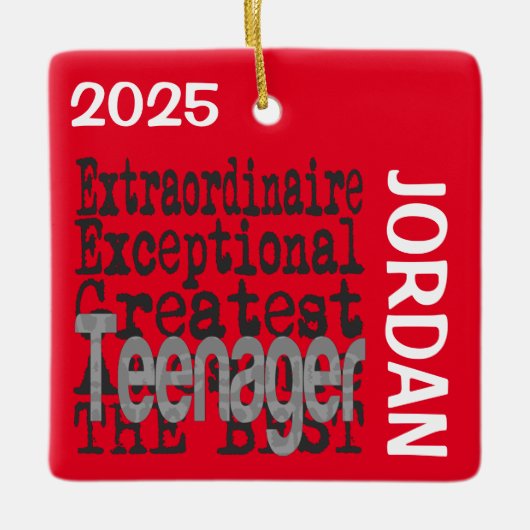 Teenager Extraordinaire CUSTOM Ceramic Ornament (Voorkant)