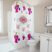 Teenager rose spa blanc douche rideau (En situation)