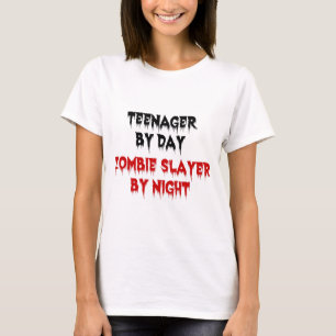Teenager tegen dag Zombie-laag tegen nacht T-shirt