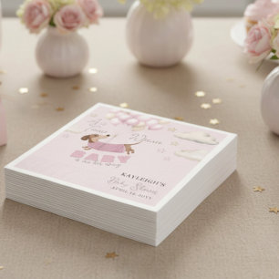 Teenie Weenie Dachshund Ballonnen Roze Baby Shower Servet