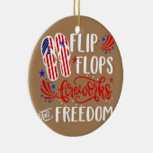 Teenslipper vuurwerk en vrijheid 4 juli keramisch ornament (Rechts)