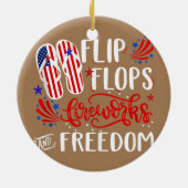 Teenslipper vuurwerk en vrijheid 4 juli keramisch ornament (Achterkant)