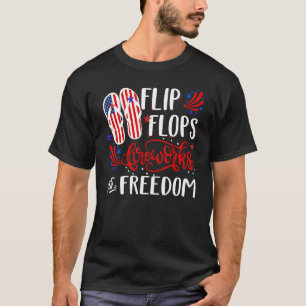 Teenslipper vuurwerk en vrijheid 4 juli t-shirt