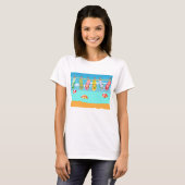 Teenslippers aan het strand t-shirt (Voorkant volledig)