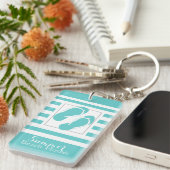 Teenslippers Aqua Stripe Beach House Sleutelhanger (Voorkant Rechts)