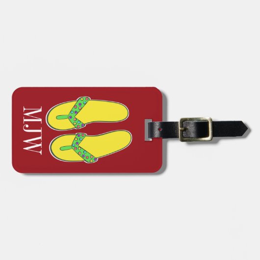 Teenslippers Bagagelabel 3 met verschillende achte (Voorkant horizontaal)