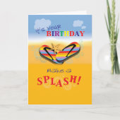 Teenslippers Beach Birthday Kaart (Voorkant)