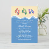 teenslippers Beach Bridal Shower Invitation Kaart (Staand voorkant)