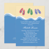 teenslippers Beach Bridal Shower Invitation Kaart (Voorkant / Achterkant)