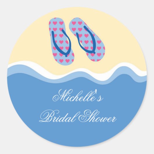 Teenslippers Beach Favor Sticker (Voorkant)