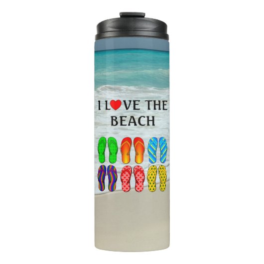 Teenslippers beach Love Thermosbeker (Voorkant)