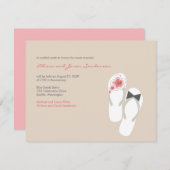 Teenslippers Beach Wedding Reception Kaart (Voorkant / Achterkant)