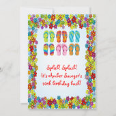 teenslippers Birthday Uitnodiging (Achterkant)