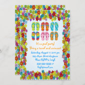 teenslippers Birthday Uitnodiging (Voorkant / Achterkant)