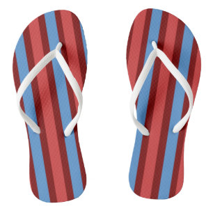 Teenslippers Bourgogne & Blue Stripe