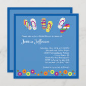 teenslippers Bridal Shower Invitation Kaart (Voorkant / Achterkant)
