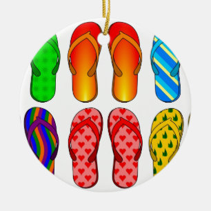 Teenslippers Colorful Fun Beach Theme Summer Gifts Keramisch Ornament