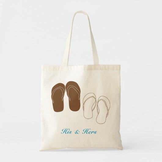 teenslippers Couple's Bridal Bag Tote Bag (Voorkant)