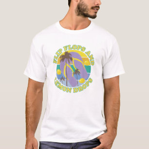 Teenslippers en Lemon druppels zomerpalmen T-shirt