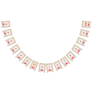 Teenslippers en limonade Happy Birthday Vlaggetjes