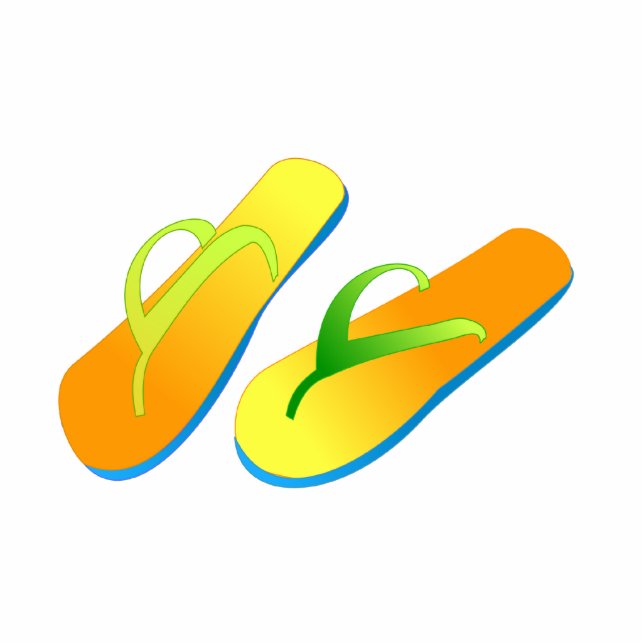 Teenslippers Fotosculptuur Staand Fotobeeldje (Voorkant)