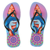 Teenslippers Haai surf hippy boho (Voetbed)