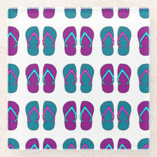 Teenslippers: Helder Wit . Glazen Onderzetter