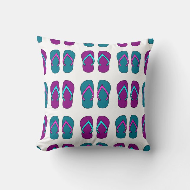 Teenslippers: Helder Wit . Kussen (Voorkant)