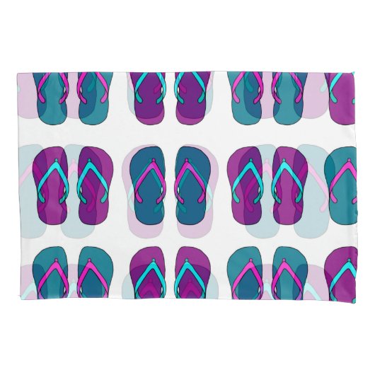 Teenslippers: Helder Wit . Kussensloop (Voorkant)