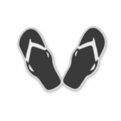 Teenslippers illustratie sticker (Voorkant)