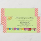 teenslippers in een Row-uitnodiging Kaart (Voorkant / Achterkant)