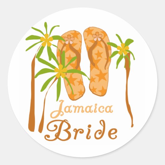 Teenslippers Jamaica Bride Ronde Sticker (Voorkant)