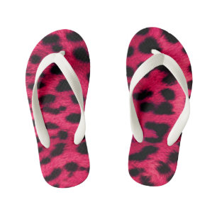 Teenslippers, Kinder/hot-roze luipaard afdrukken Kinder Teenslippers