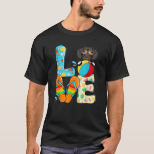 Teenslippers Love Teckel Hond Zomer Vibes Beach S T-shirt