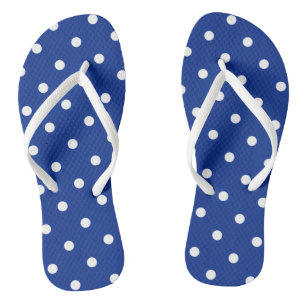 Teenslippers met blauwe pokstippen