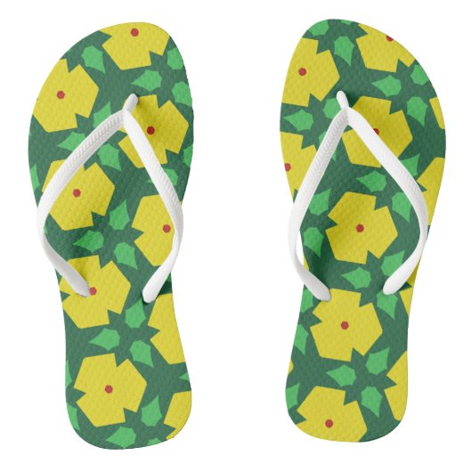 Teenslippers met gestileerde bloemen (Voetbed)