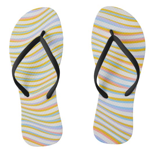 Teenslippers met gestripte schuifriemen in kleur (Voetbed)