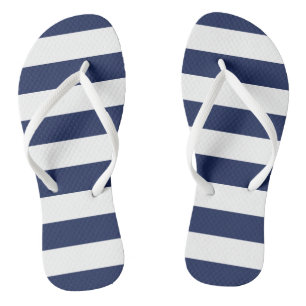 Teenslippers met marinestripes