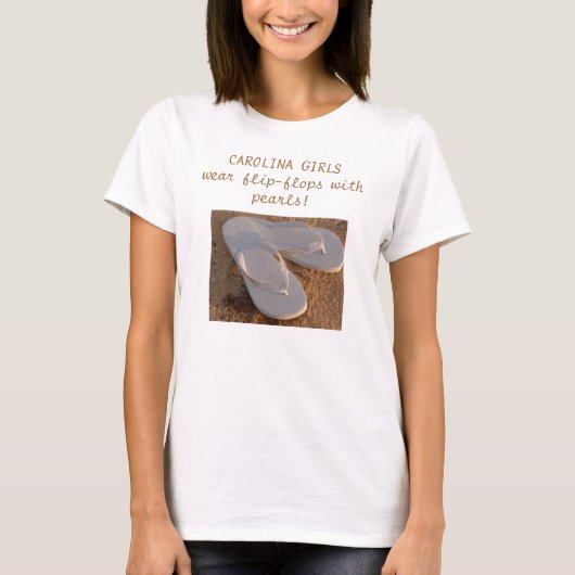 Teenslippers met parels t-shirt (Voorkant)