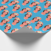 Teenslippers met rode en witte strepen cadeaupapier (Hoek)