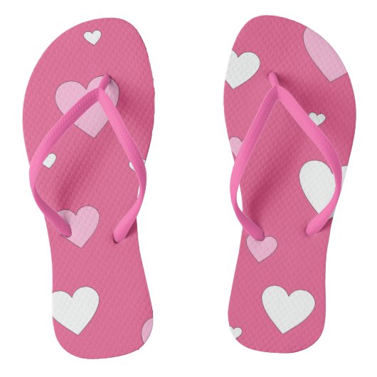 Teenslippers met roze en witte harsliefde (Voetbed)