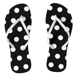 Teenslippers met zwarte en witte pokadots