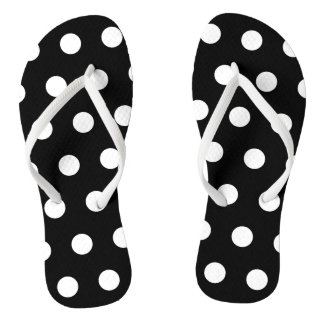 Teenslippers met zwarte en witte pokadots