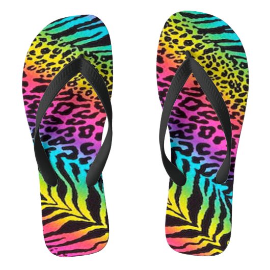 Teenslippers/multigekleurde dierlijke afdruk teenslippers (Voetbed)