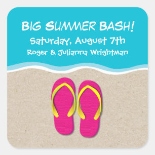 Teenslippers op de Beach Party Sticker